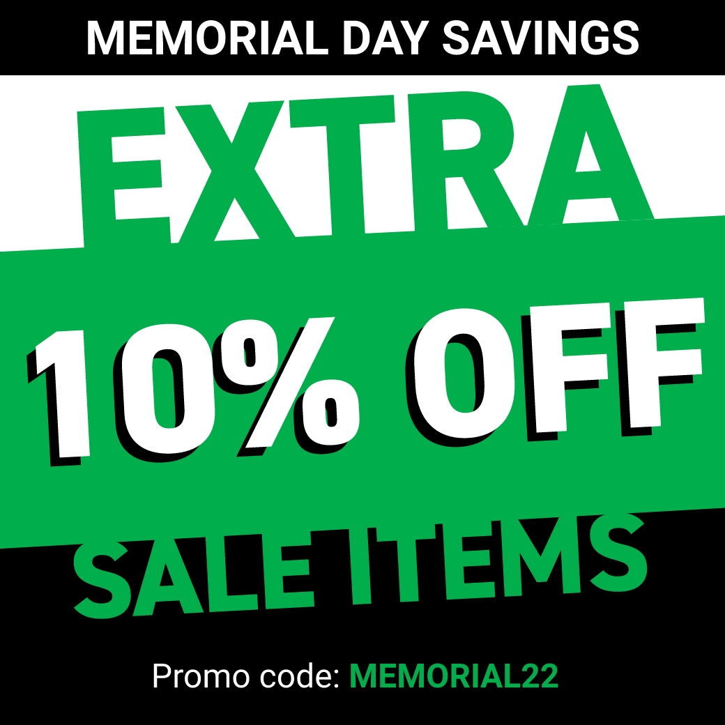 Memorial day savings. Extra 10% off sale items. Promo Code: MEMORIAL22.